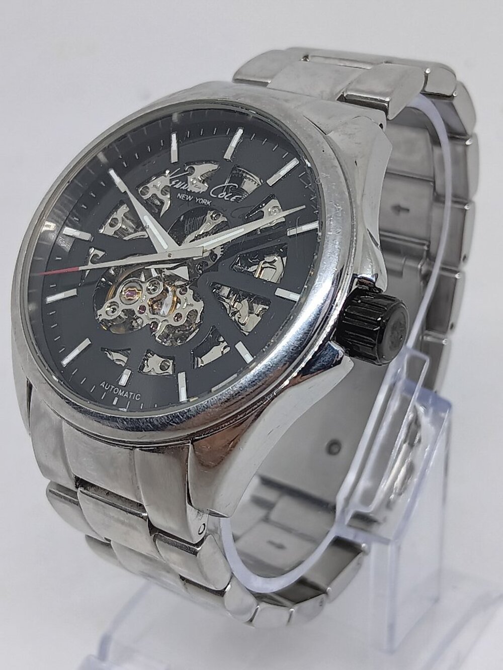 Kenneth Cole KC3832 Men's 42mm S/Steel Skeleton Dial 21 Jewel Automatic Watch